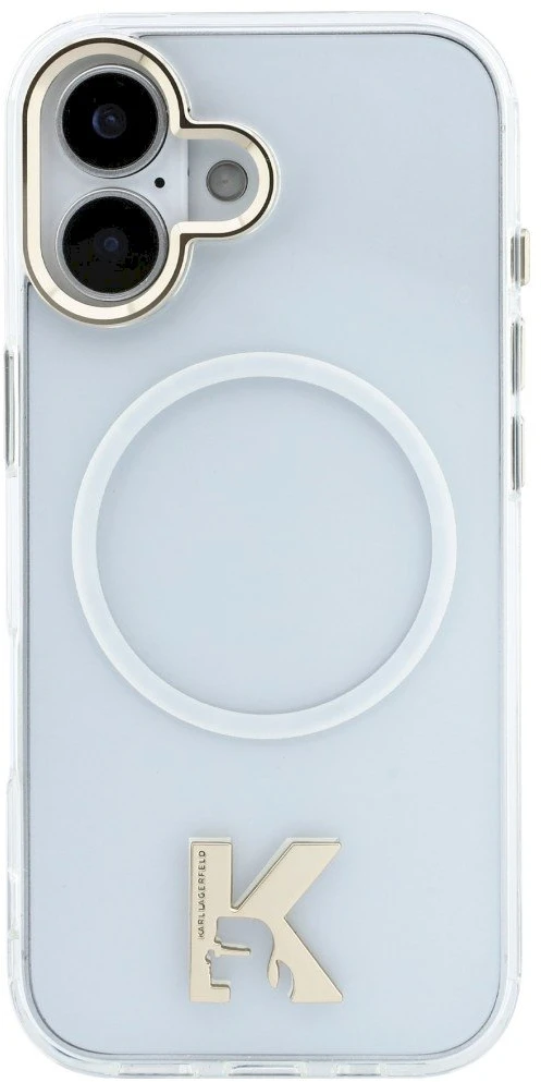 „Karl Lagerfeld IML K Head Logo MagSafe“ dėklas, skirtas „iPhone 17“ – skaidrus