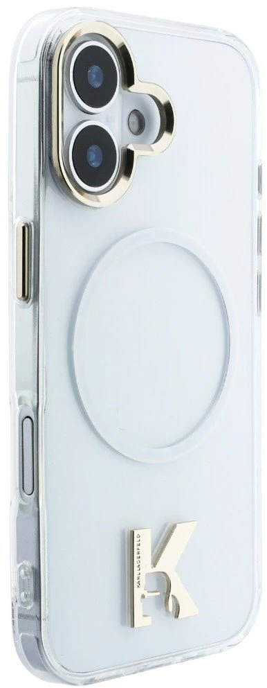 „Karl Lagerfeld IML K Head Logo MagSafe“ dėklas, skirtas „iPhone 17“ – skaidrus