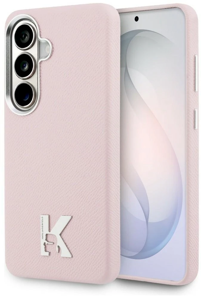 Dėklas Karl Lagerfeld K Metal Logo MagSafe Samsung Galaxy S26 rožinės spalvos