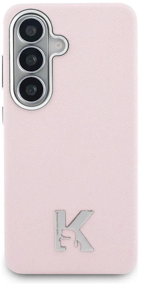 Dėklas Karl Lagerfeld K Metal Logo MagSafe Samsung Galaxy S26 rožinės spalvos