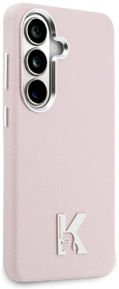 Dėklas Karl Lagerfeld K Metal Logo MagSafe Samsung Galaxy S26 rožinės spalvos