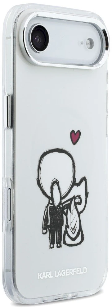„Karl Lagerfeld Karl & Choupette Back MagSafe“ dėklas, skirtas „iPhone Air“ – skaidrus
