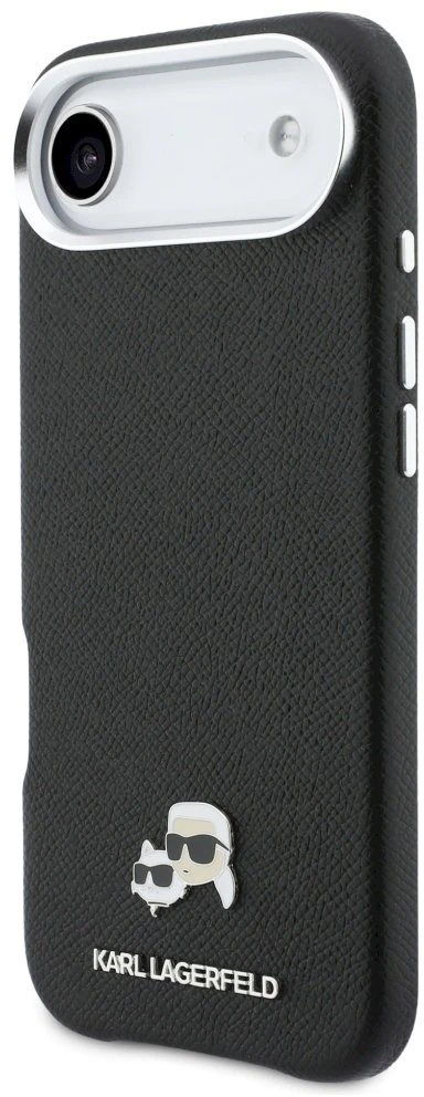 Karl Lagerfeld Karl & Choupette Head Pins Saffiano MagSafe dėklas iPhone Air - Juodas