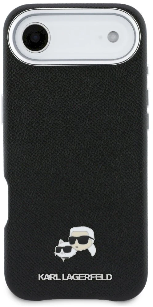 Karl Lagerfeld Karl & Choupette Head Pins Saffiano MagSafe dėklas iPhone Air - Juodas