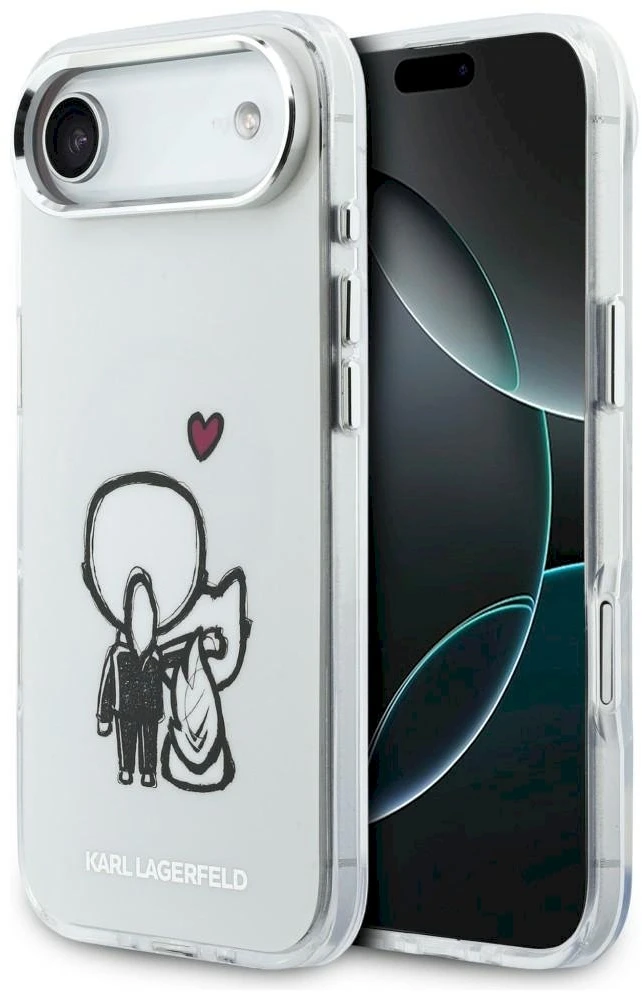 „Karl Lagerfeld Karl & Choupette Back MagSafe“ dėklas, skirtas „iPhone Air“ – skaidrus