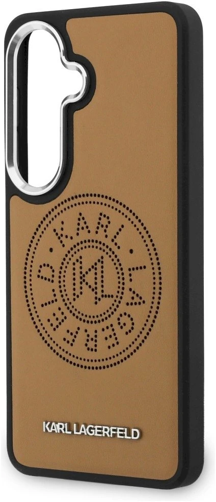 Dėklas Karl Lagerfeld Perforated KL MagSafe Samsung Galaxy S26 rudos spalvos