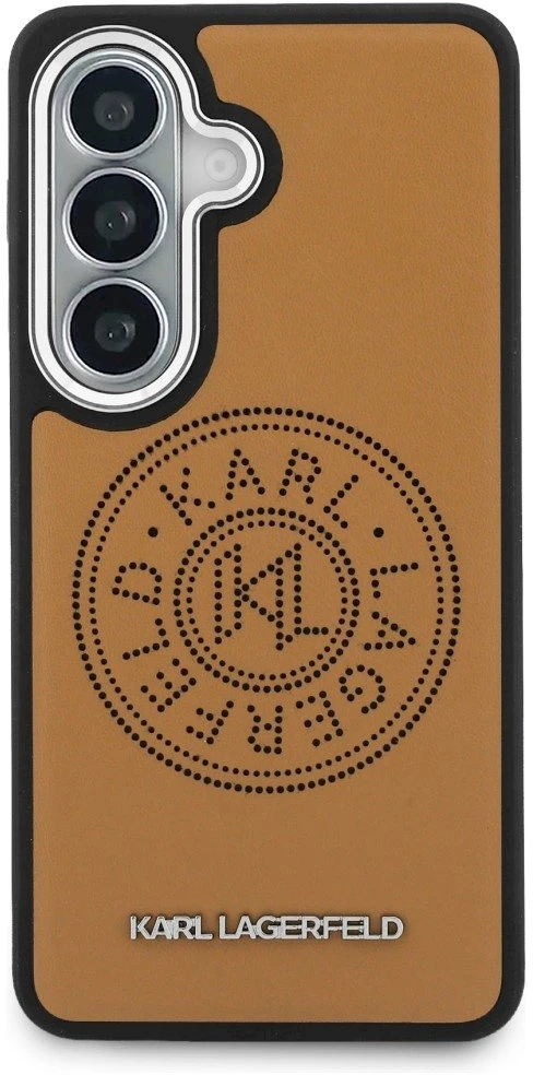 Dėklas Karl Lagerfeld Perforated KL MagSafe Samsung Galaxy S26 rudos spalvos