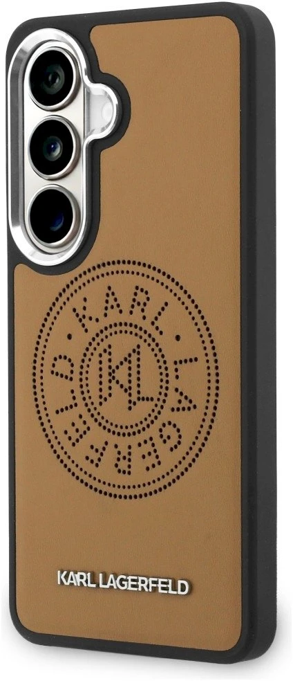 Dėklas Karl Lagerfeld Perforated KL MagSafe Samsung Galaxy S26 rudos spalvos