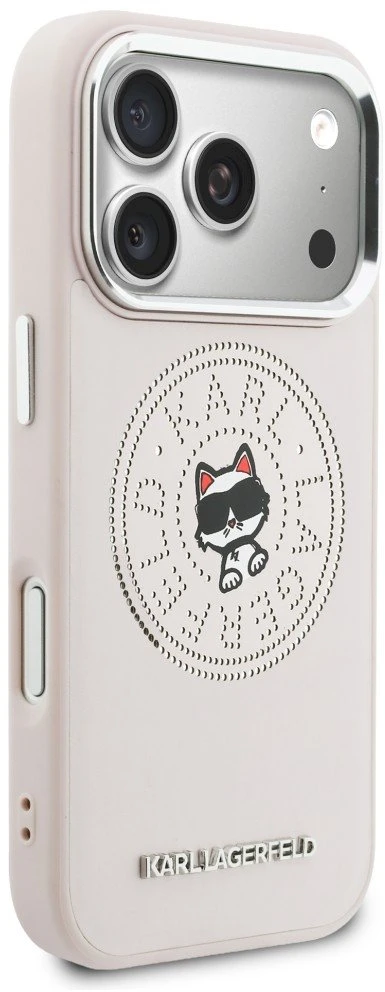 Dėklas Karl Lagerfeld Point & Choupette Sketch MagSafe Case for iPhone 17 Pro - Rožinė