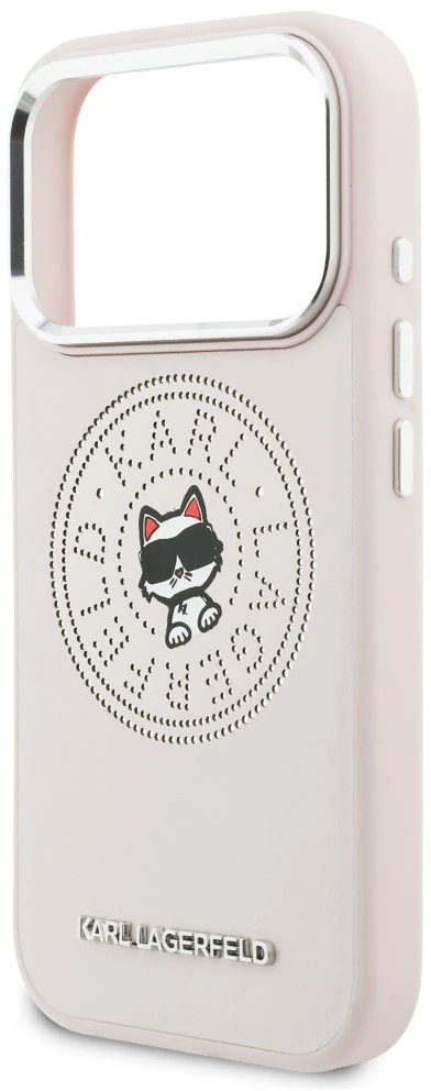 Dėklas Karl Lagerfeld Point & Choupette Sketch MagSafe Case for iPhone 17 Pro - Rožinė
