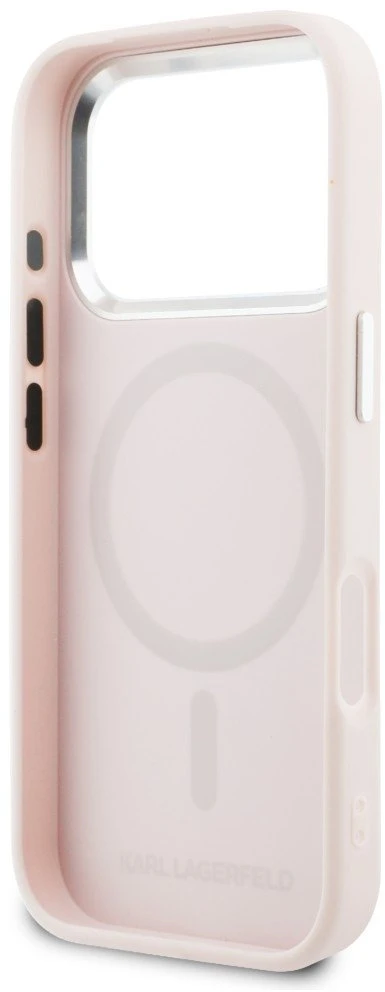 Dėklas Karl Lagerfeld Point & Choupette Sketch MagSafe Case for iPhone 17 Pro - Rožinė