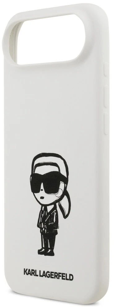 „Karl Lagerfeld“ silikoninis „Karl Sketch & Logo MagSafe“ dėklas, skirtas „iPhone 17 Air“ – Baltas