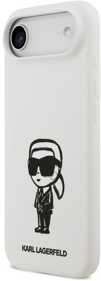 „Karl Lagerfeld“ silikoninis „Karl Sketch & Logo MagSafe“ dėklas, skirtas „iPhone 17 Air“ – Baltas