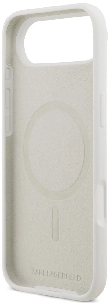 „Karl Lagerfeld“ silikoninis „Karl Sketch & Logo MagSafe“ dėklas, skirtas „iPhone 17 Air“ – Baltas