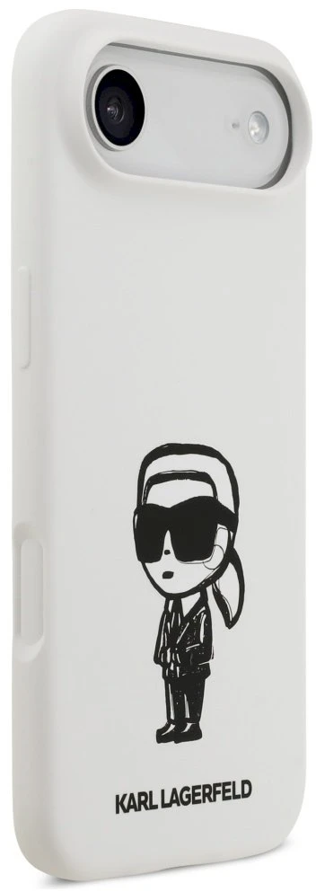 „Karl Lagerfeld“ silikoninis „Karl Sketch & Logo MagSafe“ dėklas, skirtas „iPhone 17 Air“ – Baltas