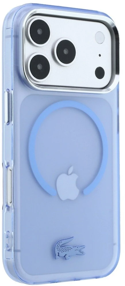 Dėklas Lacoste IML Šerkšnuotas MagSafe, skirtas iPhone 18 Pro / 17 Pro, mėlynas