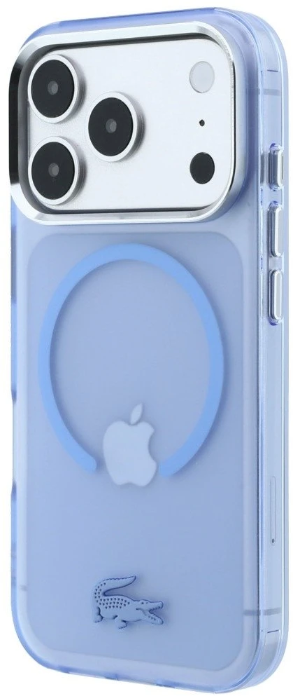 Dėklas Lacoste IML Šerkšnuotas MagSafe, skirtas iPhone 18 Pro / 17 Pro, mėlynas