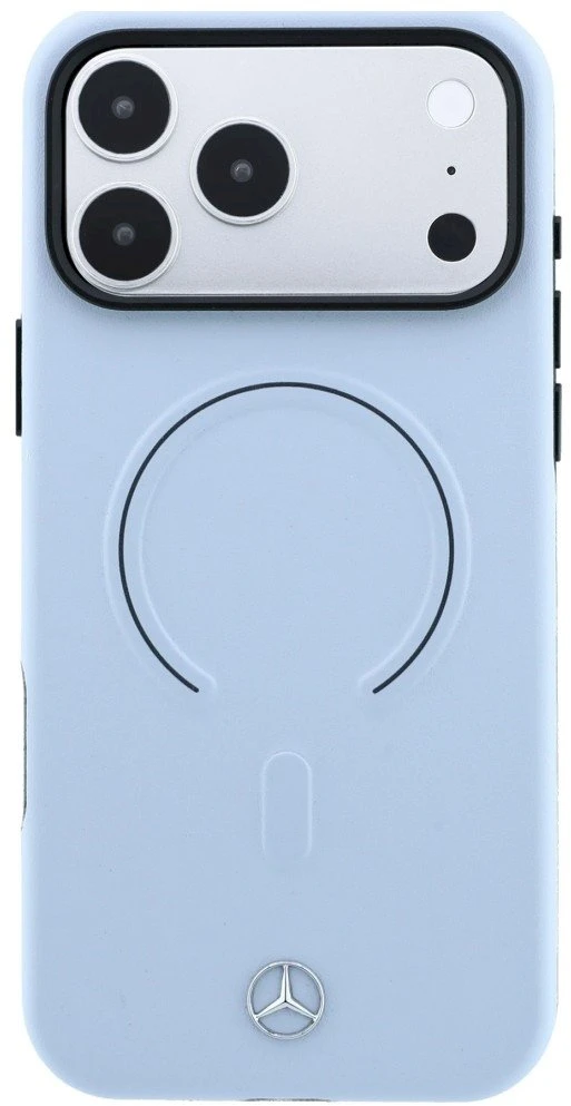 Dėklas Mercedes Leather 3D MagSafe Case for iPhone 18 Pro Max / 17 Pro Max - Mėlyna
