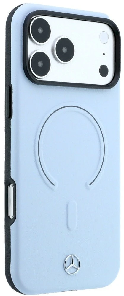 Dėklas Mercedes Leather 3D MagSafe Case for iPhone 18 Pro Max / 17 Pro Max - Mėlyna