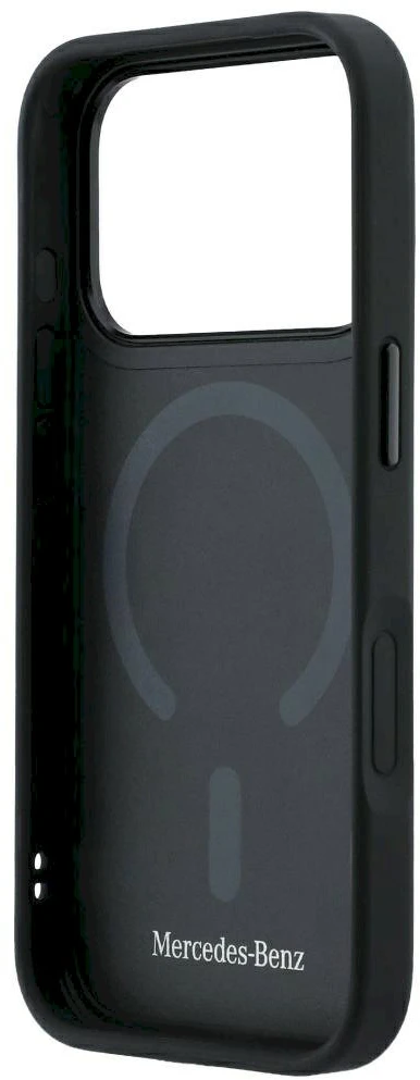 Dėklas Mercedes Leather Crossed Lines MagSafe skirtas iPhone 18 Pro Max / 17 Pro Max bordinis