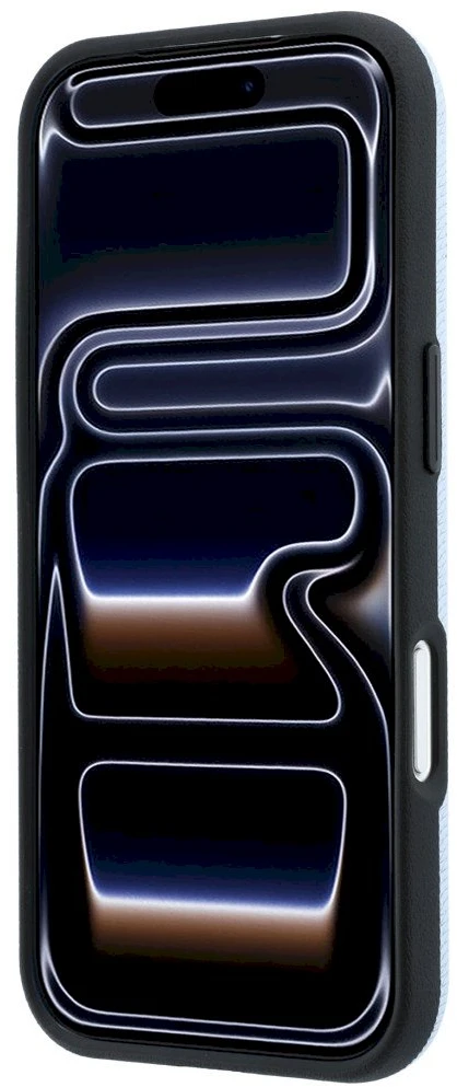 Dėklas Mercedes Leather Semi Wrap Wood Effect MagSafe, skirtas iPhone 18 Pro Max / 17 Pro Max, mėlynas