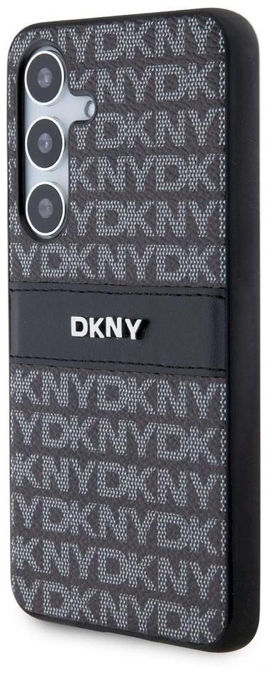 Samsung Galaxy S24 DKNY Odinis Dėklas Mono Stripe & Metal Logo (DKHCS24SPRTHSLK) juodos spalvos