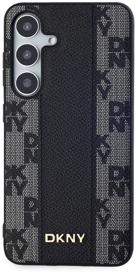 Samsung Galaxy S24 DKNY Hardcase Leather Checkered Mono Pattern MagSafe (DKHMS24SPCPVSLK) dėklas telefonui juodos spalvos