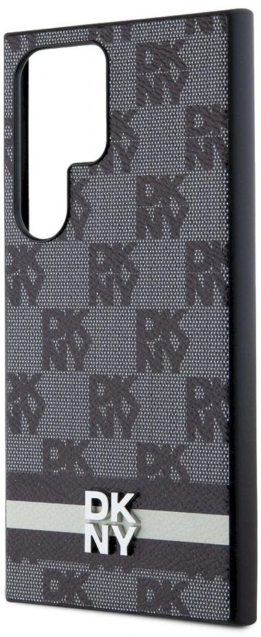 Samsung Galaxy S24 Ultra DKNY Odinis Dėklas Checkered Mono Pattern & Printed Stripes (DKHCS24LPCPTSSK) juodos spalvos