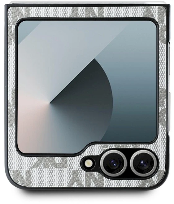 Dėklas DKNY PU Leather Checkered Pattern and Stripe Samsung Galaxy Z Flip6 rusvai gelsvas