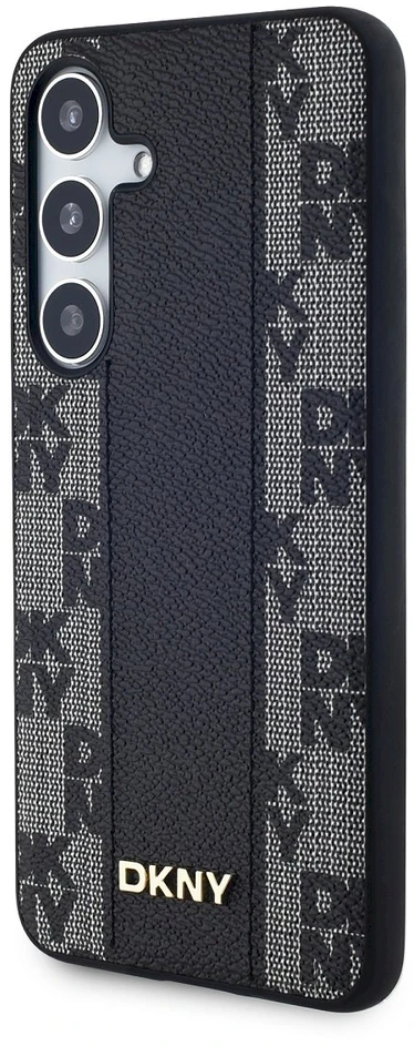 Samsung Galaxy S24 DKNY Hardcase Leather Checkered Mono Pattern MagSafe (DKHMS24SPCPVSLK) dėklas telefonui juodos spalvos