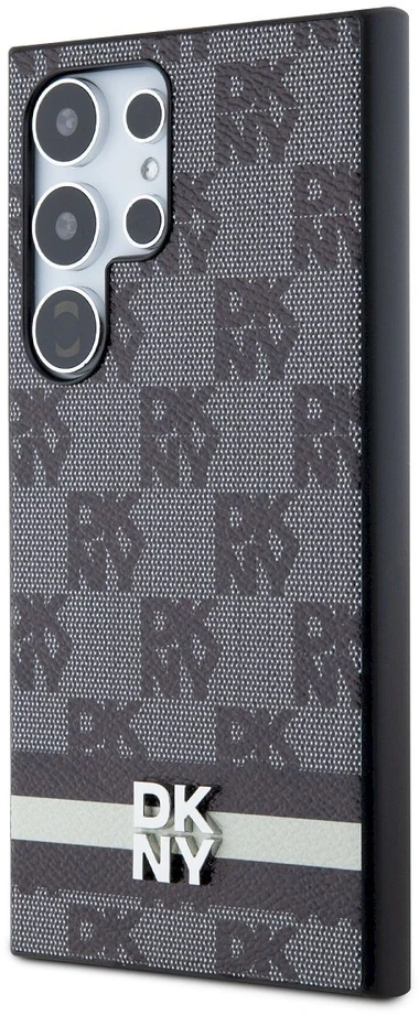 Samsung Galaxy S24 Ultra DKNY Odinis Dėklas Checkered Mono Pattern & Printed Stripes (DKHCS24LPCPTSSK) juodos spalvos