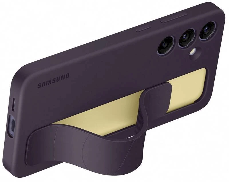 Dėklas Samsung Galaxy S24+ stovimos rankenos dangtelis tamsiai violetinis