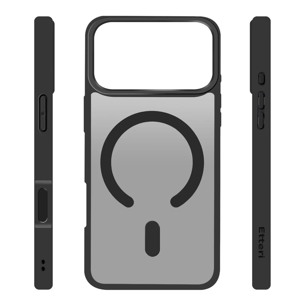 Etteri Matt Mag dėklas, skirtas iPhone 17 Pro Max / 18 Pro Max, juodas