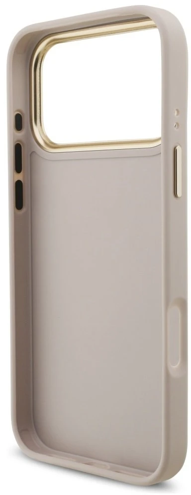 Guess 4G Big 4G Classic Logo Big Strap Metal Mygtukai dėklas skirtas Apple iPhone 17 Pro Max rožinės spalvos