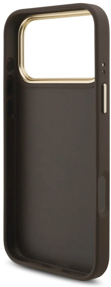Guess 4G Big 4G Classic Logo Big Strap Metal Mygtukai dėklas skirtas Apple iPhone 17 Pro Max Brown
