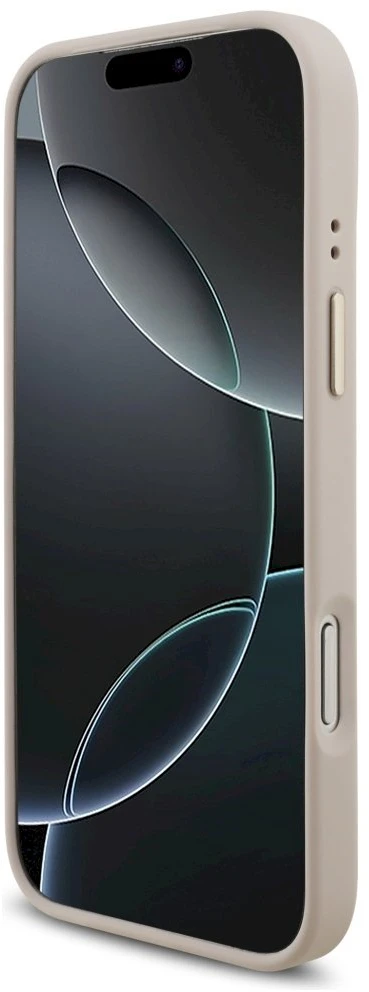 Guess 4G Big 4G Classic Logo Big Strap Metal Mygtukai dėklas skirtas Apple iPhone 17 Pro Max rožinės spalvos