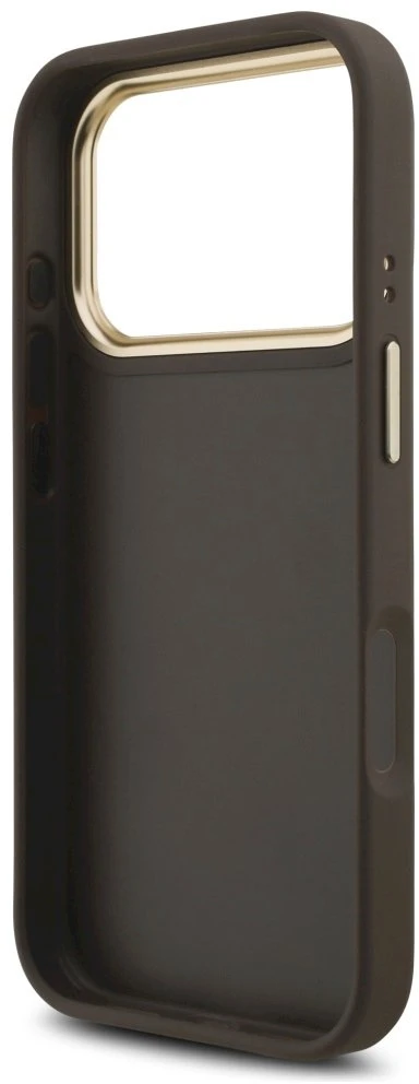Guess 4G Big 4G Classic Logo Big Strap Metal Mygtukai dėklas skirtas Apple iPhone 17 Pro Brown