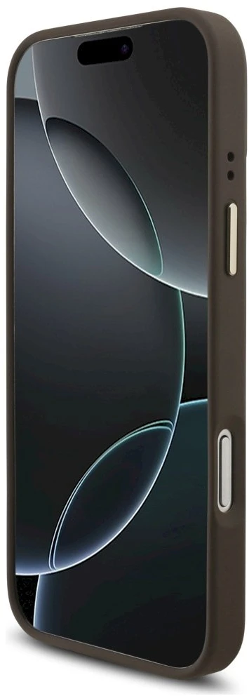 Guess 4G Big 4G Classic Logo Big Strap Metal Mygtukai dėklas skirtas Apple iPhone 17 Pro Max Brown