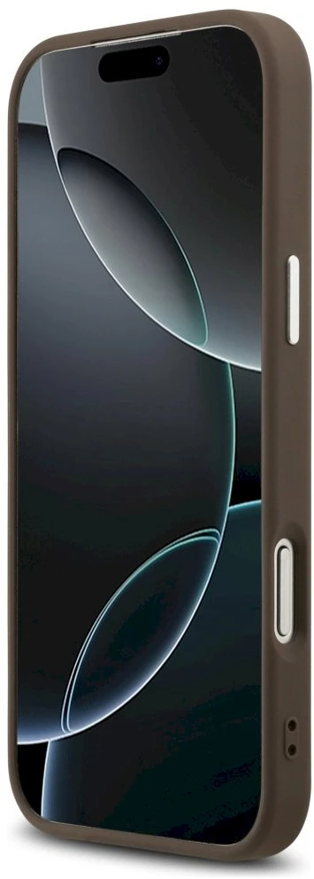 Dėklas Guess 4G Big 4G Classic Logo skirtas Apple iPhone 17 Pro Max rudos spalvos sidabro spalvos