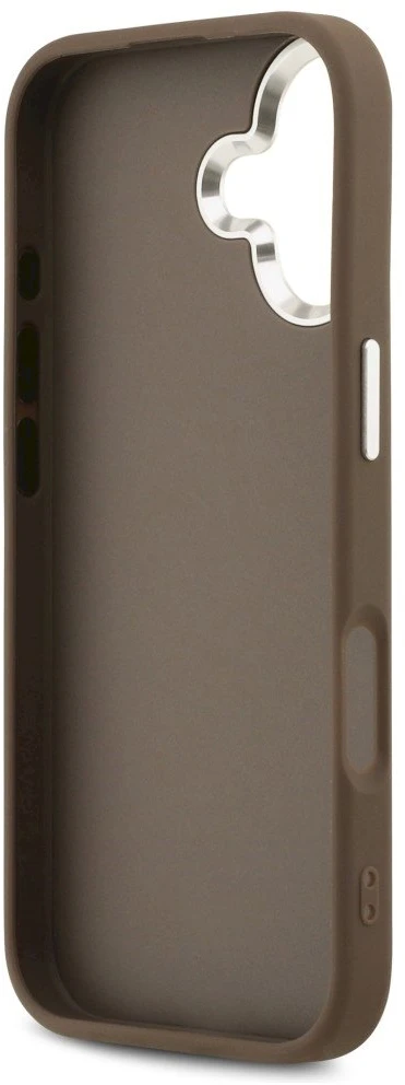 Guess 4G Big 4G Classic Logo dėklas skirtas Apple iPhone 17 rudos spalvos sidabro spalvos