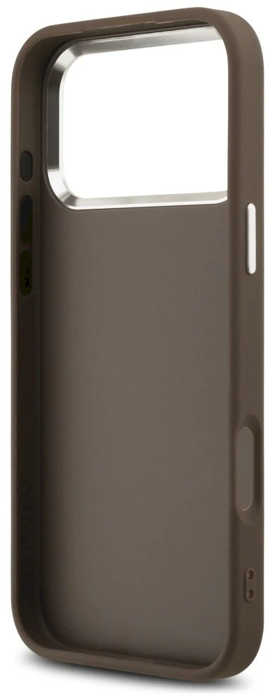 Dėklas Guess 4G Big 4G Classic Logo skirtas Apple iPhone 17 Pro Max rudos spalvos sidabro spalvos