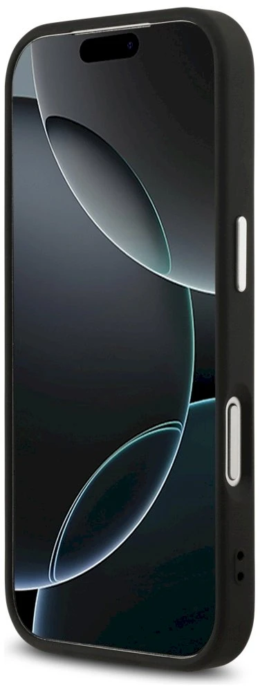 GUESS case for IPHONE 17 Pro GUHCP17LP4G4SMCK (4G PU Odinis dėklas with Big 4G and Classic Logo and Sidabrinis Metal Camera Frame) juodas