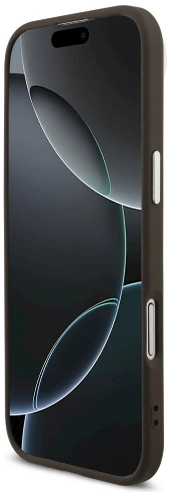„Guess 4G Big 4G Classic“ logotipo dėklas, skirtas „iPhone 17 Air“ - ruda ir sidabrinė