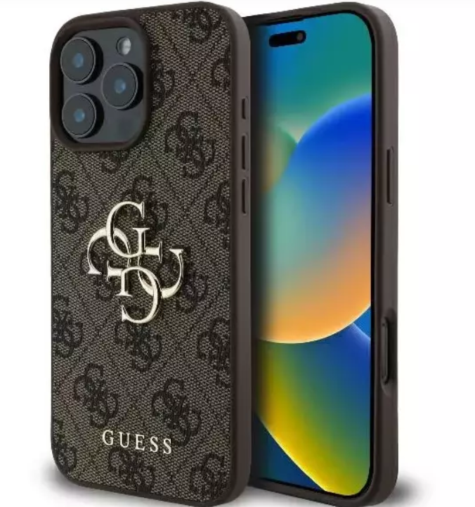 Guess 4G Big Logo Apple iPhone 16 Pro Max – dėklas telefonui rudos spalvos