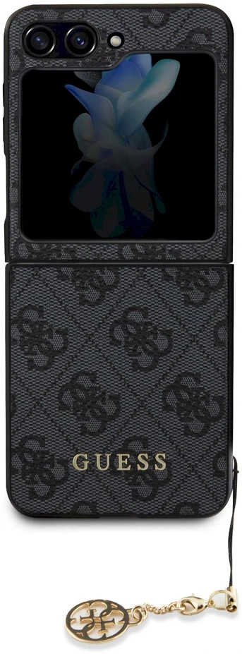 Samsung Galaxy Z Flip 5 Guess Dėklas 4G Charms Collection (GUHCZF5GF4GGR) pilkos spalvos