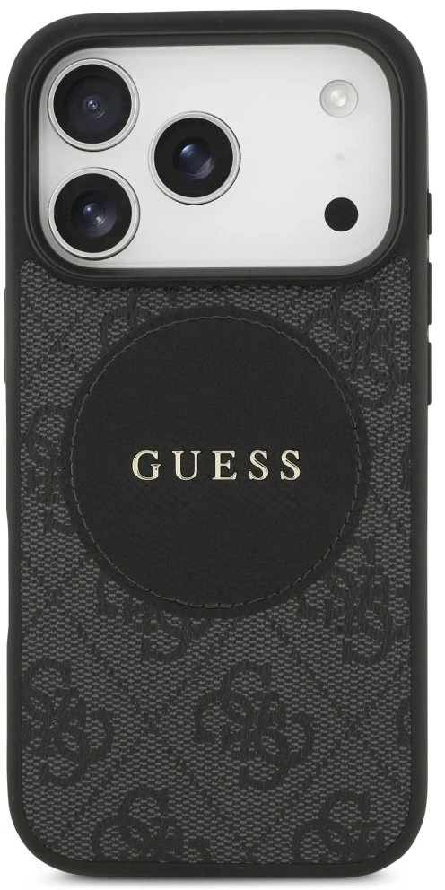 Dėklas Guess 4G Circle Classic Logo MagSafe Apple iPhone 17 Pro juodos spalvos