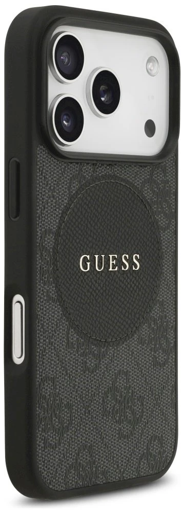 Dėklas Guess 4G Circle Classic Logo MagSafe Apple iPhone 17 Pro juodos spalvos