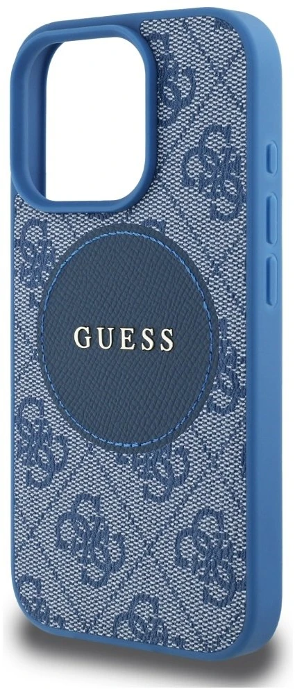 Guess 4G Circle Classic Logo MagSafe dėklas iPhone 16 Pro - mėlynas