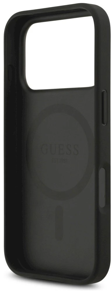 Dėklas Guess 4G Circle Classic Logo MagSafe Apple iPhone 17 Pro juodos spalvos