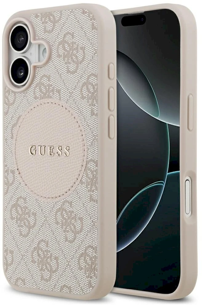 Dėklas Guess 4G Circle Classic Logo MagSafe Apple iPhone 17 rožinės spalvos